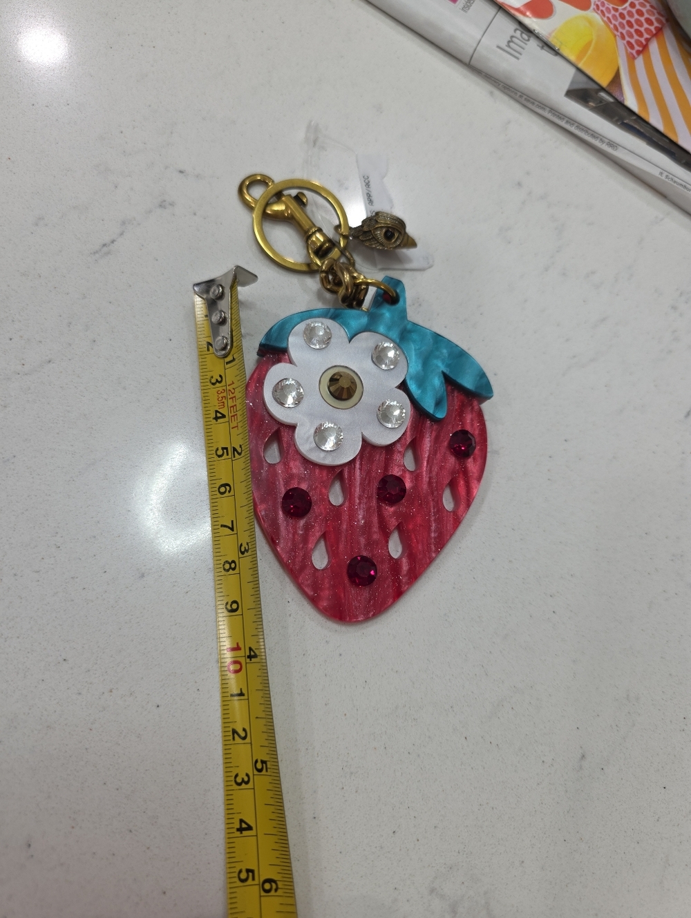 Kurt Geiger Strawberry Keyring Bag Charm - Picture 5 of 5